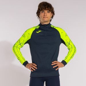 SUDADERA ELITE IX MARINO AMARILLO FLÚOR